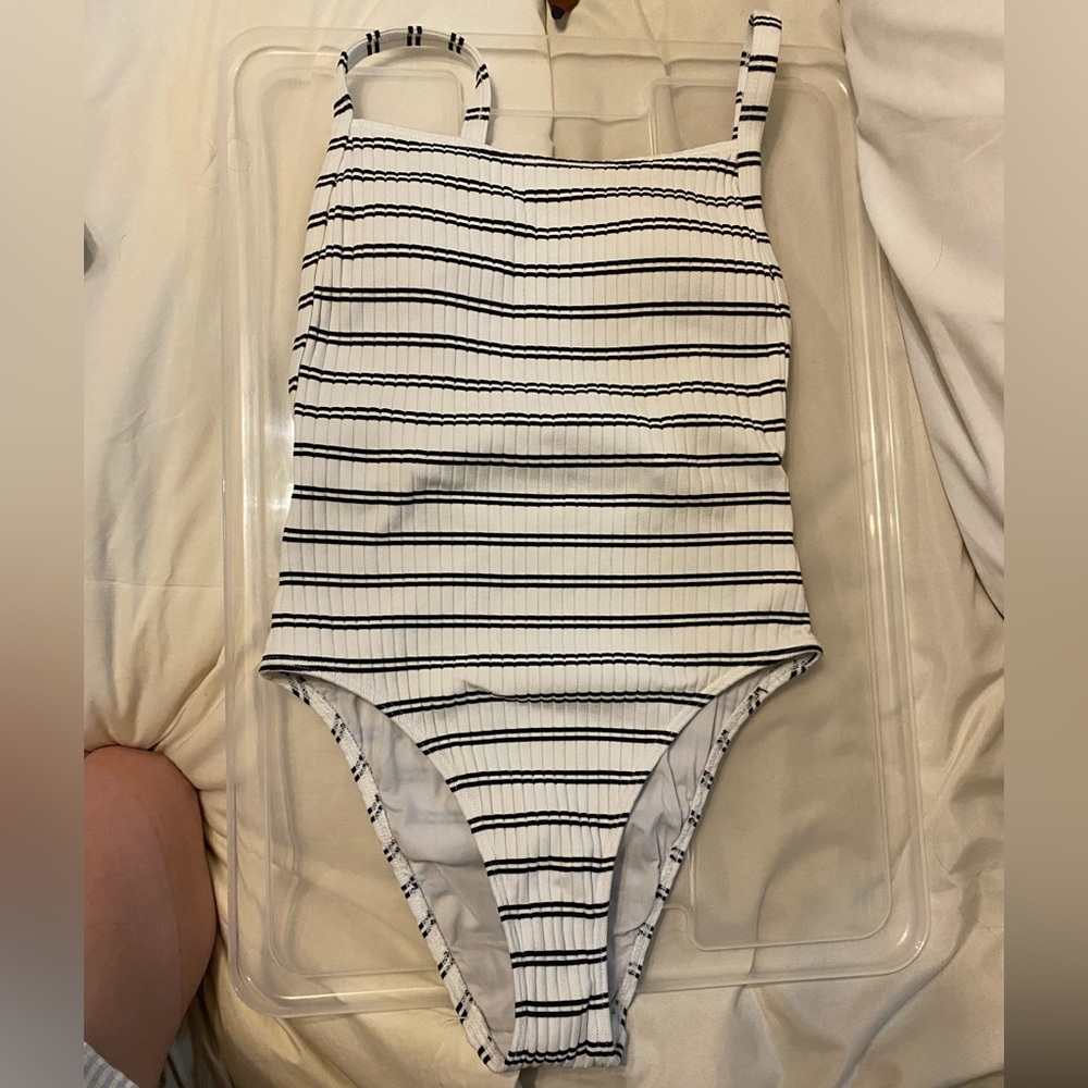 Seafolly Monochrome Striped Swimsuit